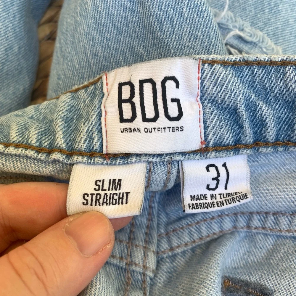 BDG High Rise Slim Straight Cropped Jeans 31 Urban Outfitters
